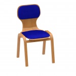 Holz-Polsterstuhl ohne Armlehne, mit Sitz- und Rückenpolster, 